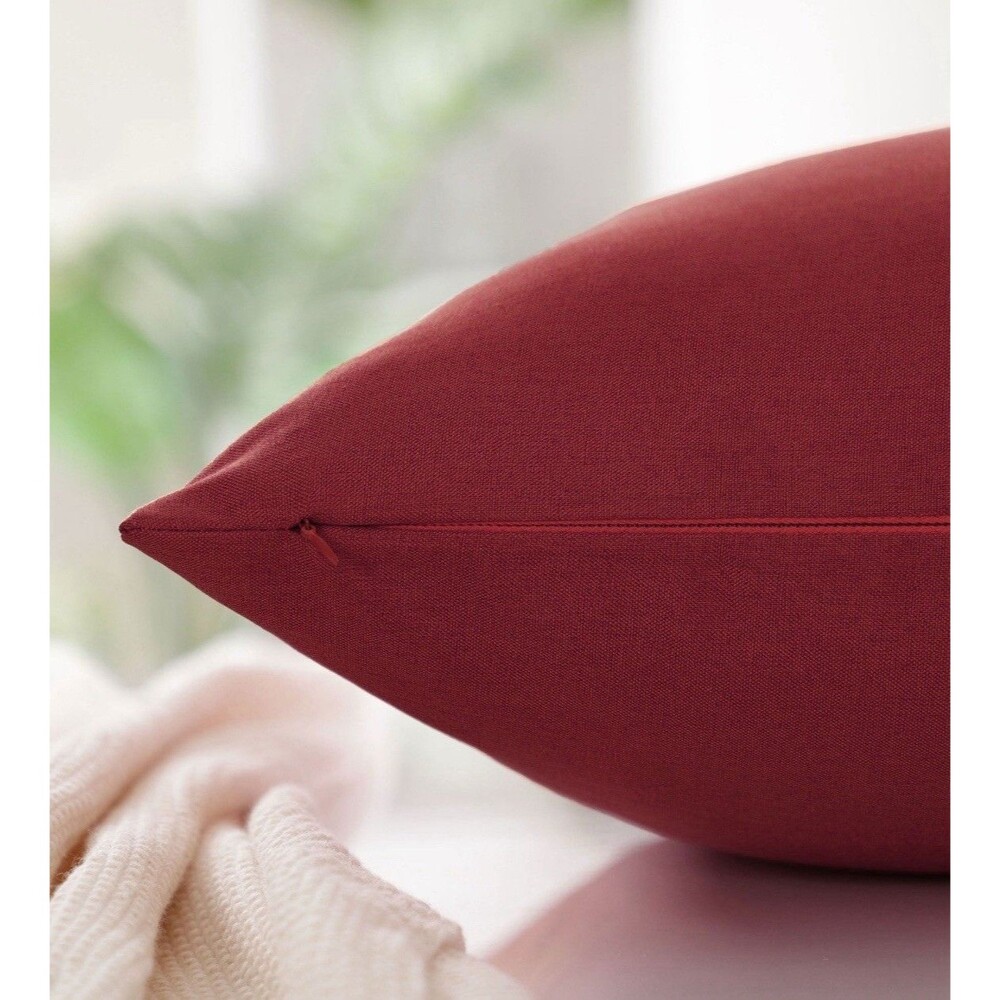 PiccoCasa 2 Pcs Waterproof Throw Pillow Covers, Decorative Red 20x20